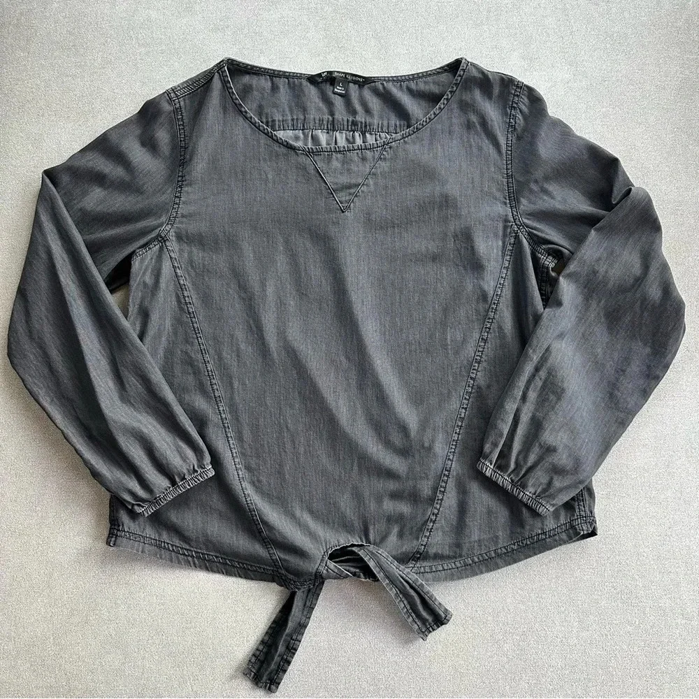 Lee Riders Shape Illusions Long Sleeve Tie Front Denim Shirt. Size L. Bl…
